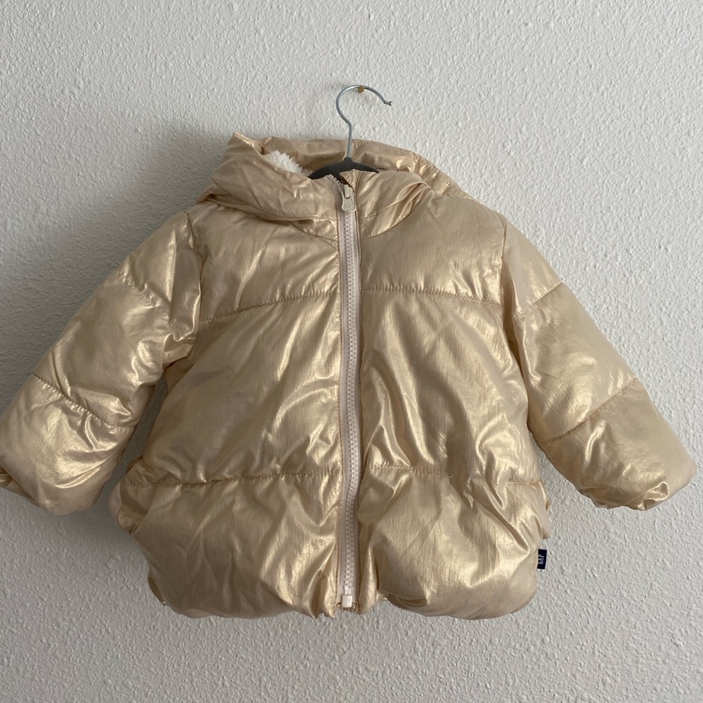 GAP Kids Shimmering Gold Puffer Jacket